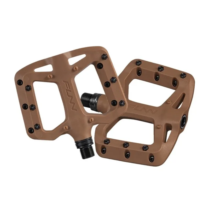 Funn Taipan S MTB Flat Platform Pedals for Smaller Feet Brown