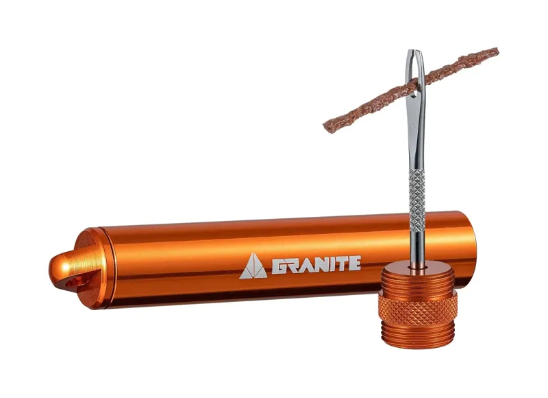Granite Suture Tyre Plug Kit With CO2 Inflator Head - Tubeless Tyre Repair Orange