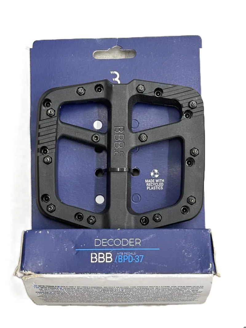 BBB Decoder MTB Flat Pedals Black BPD-37 - Matt Black - Tatty Packaging-1