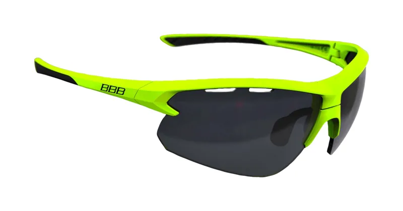 BBB Impulse cycling Sport Glasses Yellow Black Tip Smoke Lens BSG-52-4