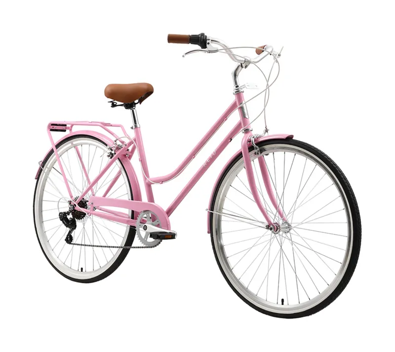 Reid Ladies Classic Vintage Shopper 7 Speed  Bike in Pink-1