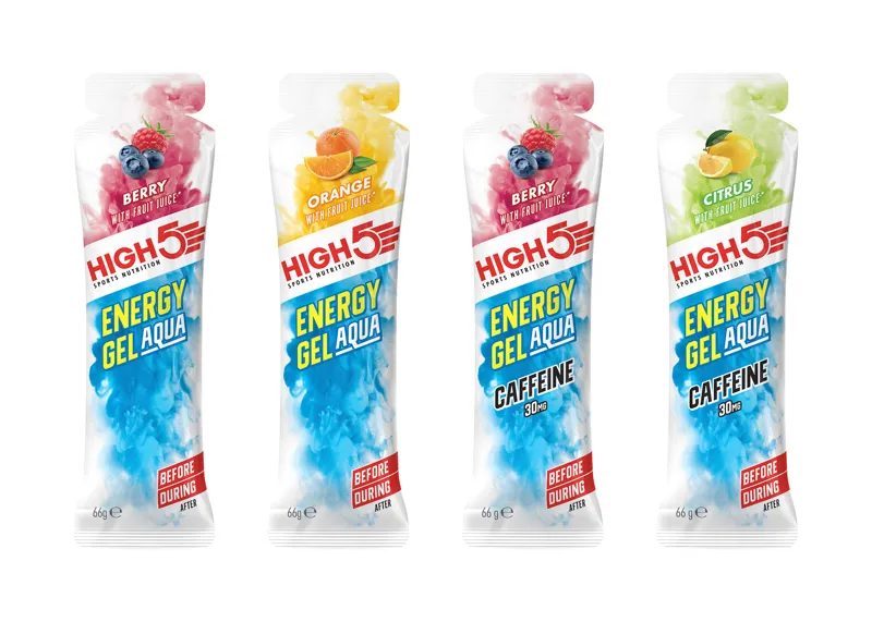 High5 Energy Gel Aqua x15 66g 8 x Mixed 7 x Caffeine Vegan Friendly