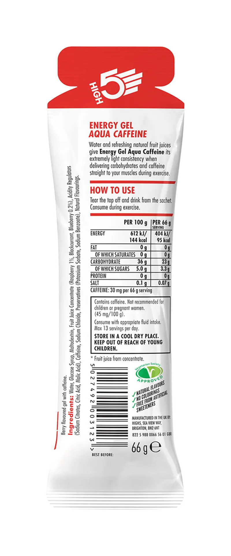 High5 Energy Gel Aqua x20 66g Various Flavours Vegan Friendly-5