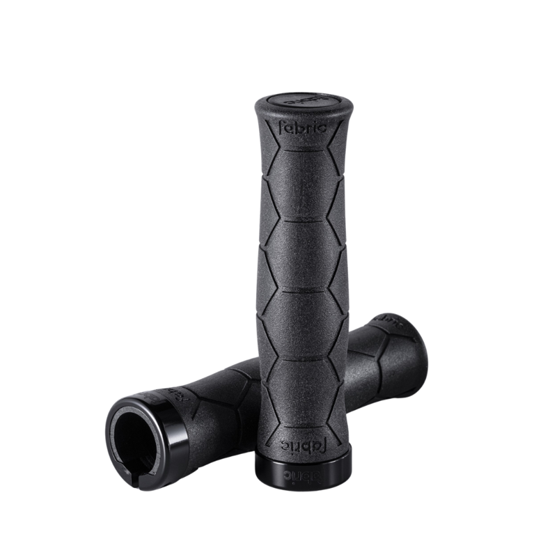 Fabric Semi Ergo Silicone Lock On MTB Handlebar Grips Black 