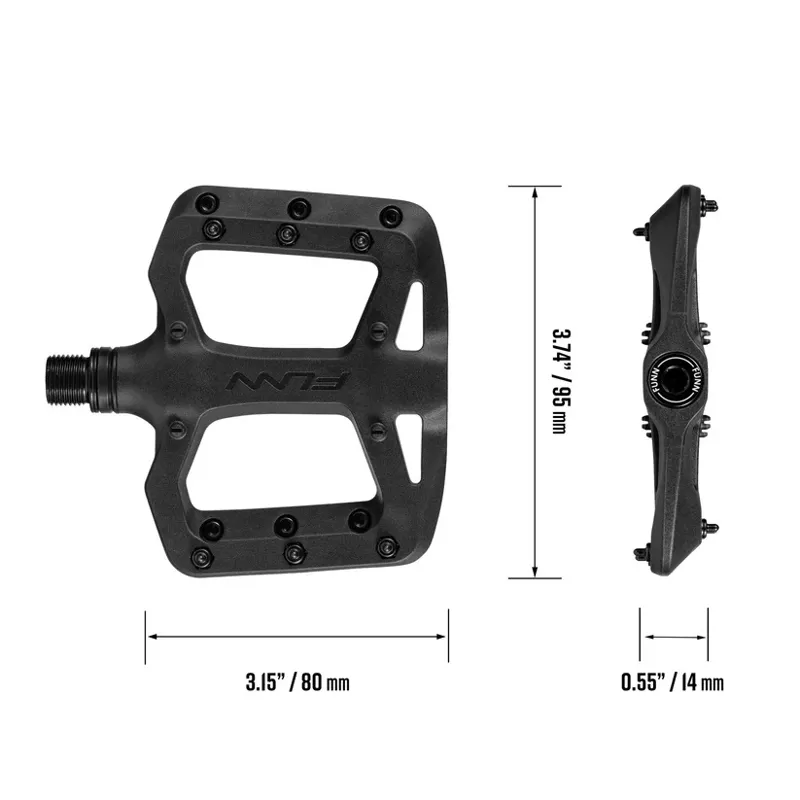 Funn Taipan S MTB Flat Platform Pedals for Smaller Feet Black-4