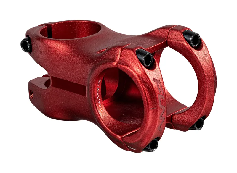 Funn Nixie Alloy MTB Stem 31.8mm 40/50mm 0 deg 1.1/8 Red-3