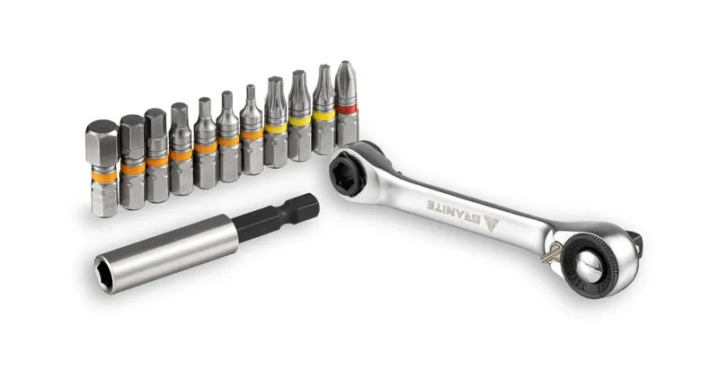 Granite Duet Compact Ratchet Tool Kit With 7 Sockets and 11 Precision Bits-3