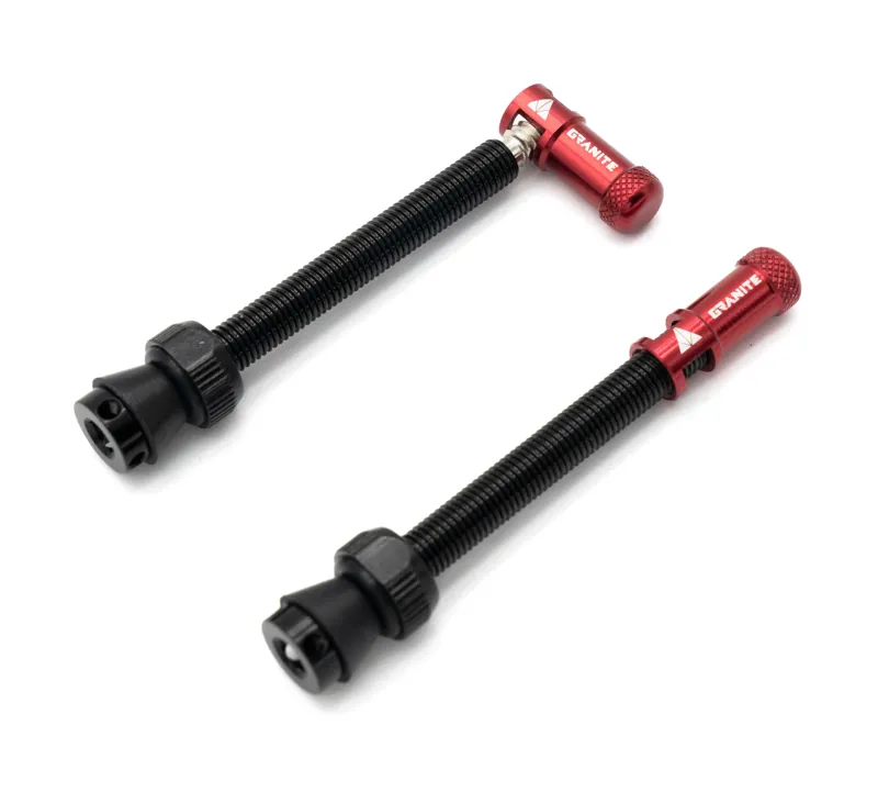 Granite JUICY NIPPLE Tubeless Valve with Valve Cap/Removal Tool Red-1