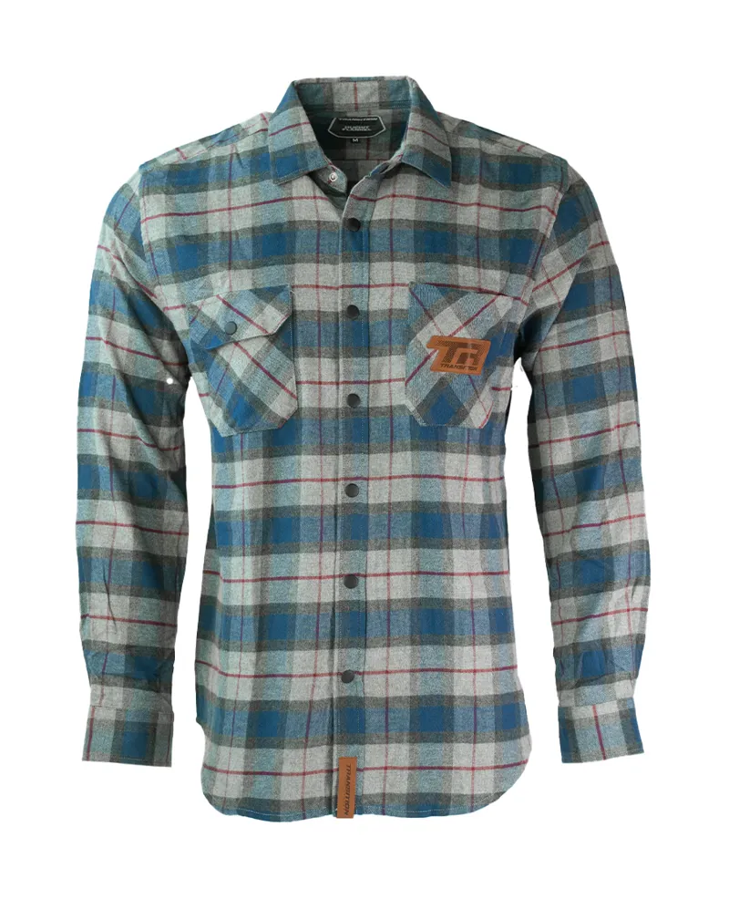 Transition Huckit Flannel Long Sleeve Shirt Midnight Blue Large