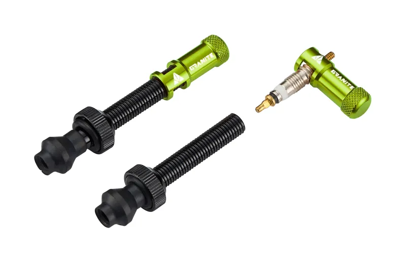 Granite JUICY NIPPLE Tubeless Valve Cap With Valve Core Removal Tool Green-1