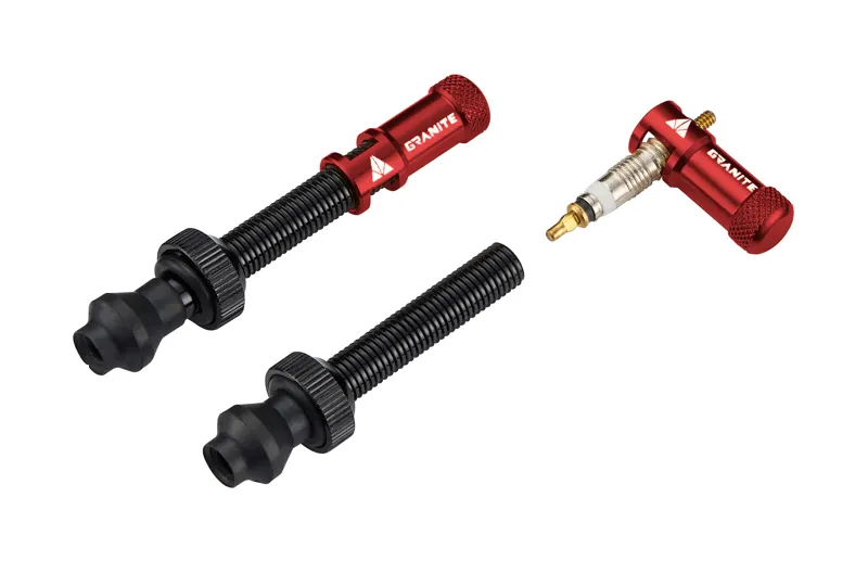 Granite JUICY NIPPLE Tubeless Valve Cap With Valve Core Removal Tool Red-1