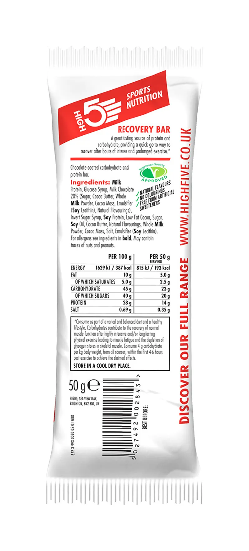 High5 Recovery Bar x 25 50g Various Flavours-5