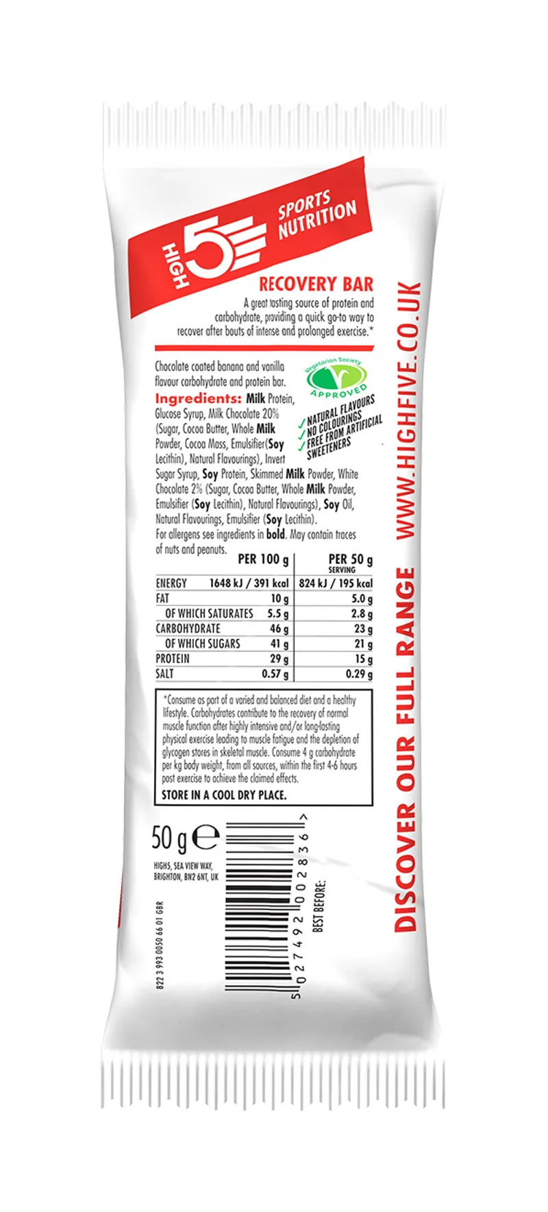 High5 Recovery Bar x 25 50g Various Flavours-2