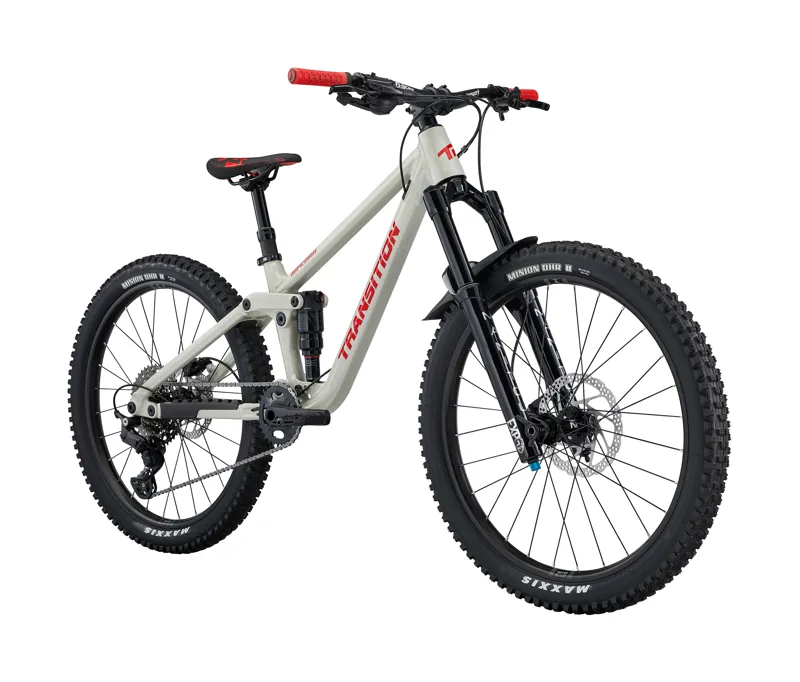Transition Ripcord Complete Bike 130mm Travel Kids MTB White Red-1