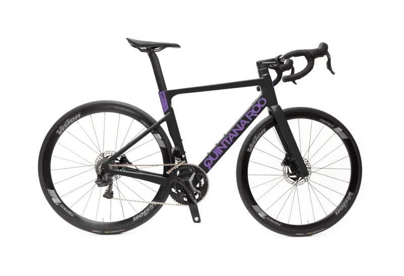 Quintana Roo SRfive Disc Aero Carbon Road Complete Bike With K-Force WE Stealth Black and Lavender
