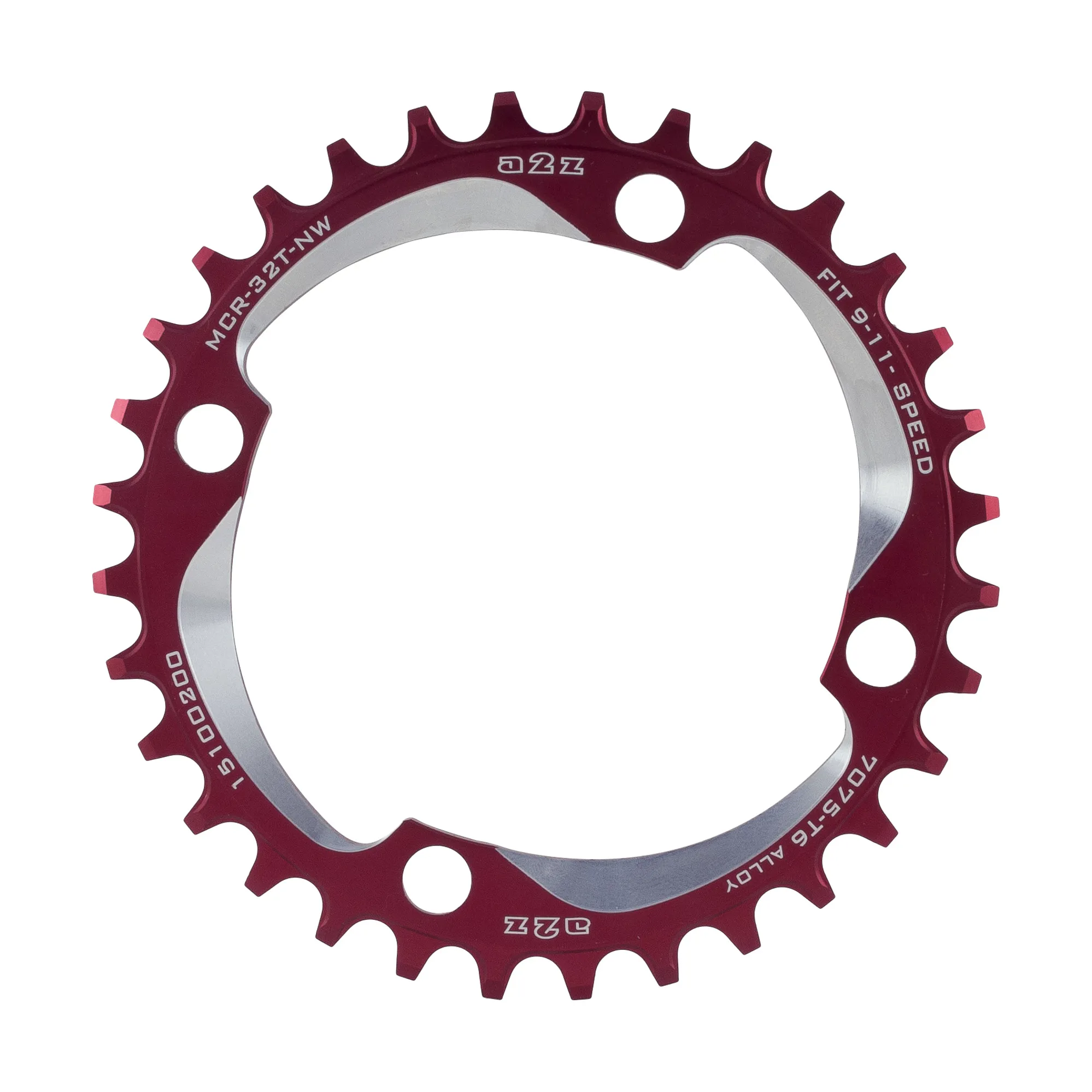 Chainring Colours A2Z Narrow Wide Chainring Red 104BCD 30T